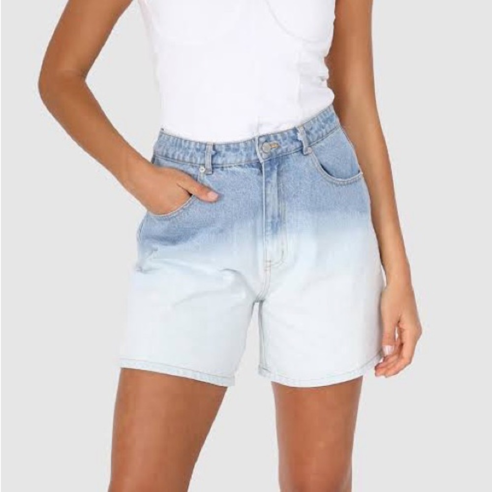 Denim Mid Waist Shorts
